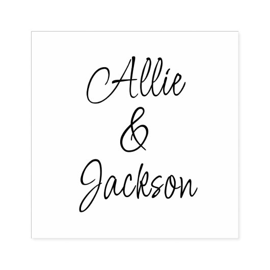 Moderne Script Namen Bruiloft Rubberstempel (Afrduk)