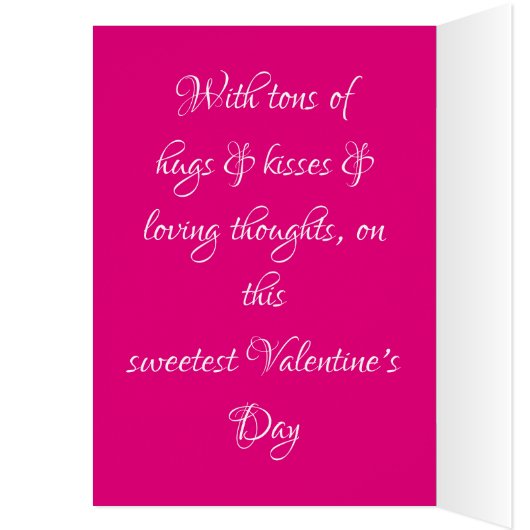 Moderne Script Namen Hot Pink Valentijnsdag Kaart (Binnen (Links))