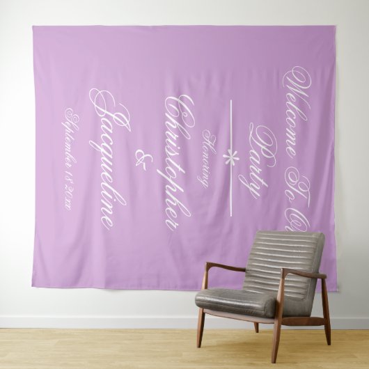 Moderne Script Namen Photobooth Party Achtergrond Wandkleed (In Situ (horizontaal))