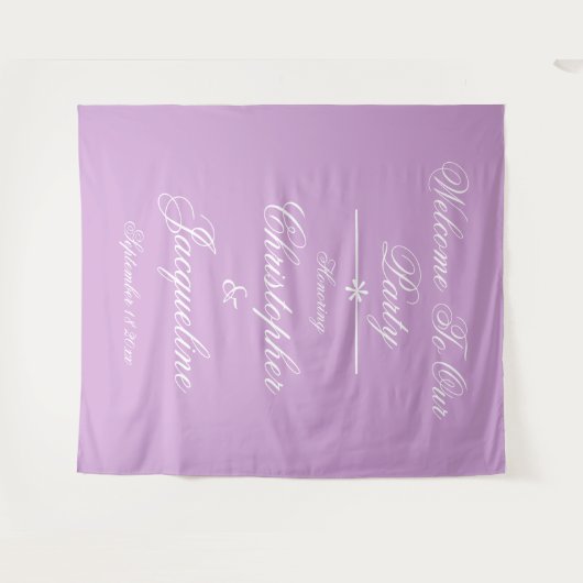 Moderne Script Namen Photobooth Party Achtergrond Wandkleed (Voorkant (horizontaal))