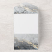 Moderne Script Namen QR Code Foto Bruiloft All In One Uitnodiging (Buitenkant)