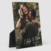 Moderne Script Names koppelen foto bruiloft Fotoplaat (Zijkant)