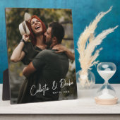 Moderne Script Names koppelen foto bruiloft Fotoplaat (Zijkant)