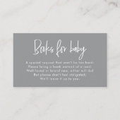 Moderne script neutrale babyshower-boekverzoekkaar informatiekaartje (Voorkant)
