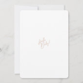 Moderne Script Neutrale Boho Baby Shower Kaart (Achterkant)