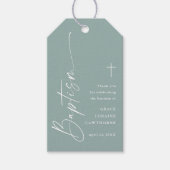 Moderne script neutrale doop dank je favor cadeaulabel (Voorkant)