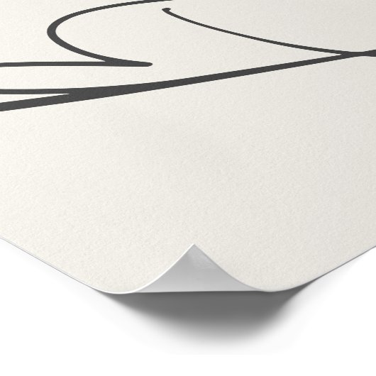 Moderne script neutrale doop welkom poster (Hoek)