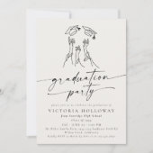Moderne Script Niet-Foto Afstudeerfeest Kaart (Voorkant)
