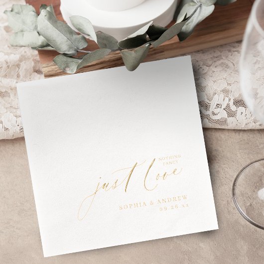Moderne Script Niets Gekunstelds Alleen Liefde Bru Folie Servetten