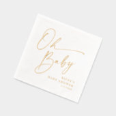 Moderne Script Oh Baby Shower Folie Servetten (Links)