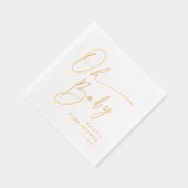 Moderne Script Oh Baby Shower Folie Servetten (Rechts)