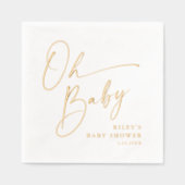 Moderne Script Oh Baby Shower Folie Servetten (Voorkant)