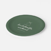 Moderne Script Olijfgroene Coquette Bachelorette Papieren Bordje (Gekanteld)