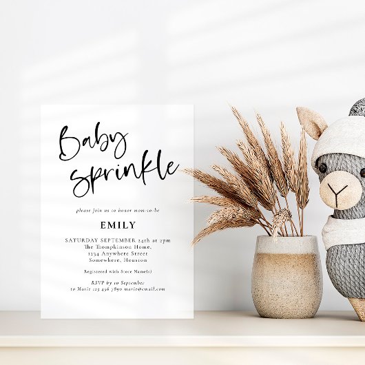 Moderne script om het even welke kleur Baby sprink Kaart