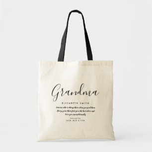 Moderne script oma citaat tote bag