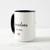 Moderne Script Oma Jaar Est Hart 2 Getint Mok (Voorkant links)