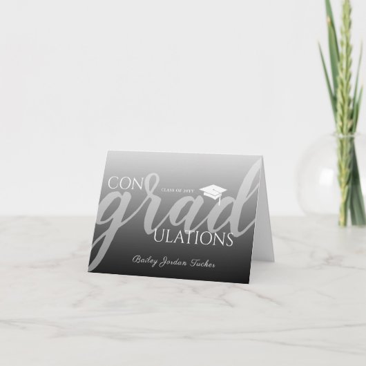 Moderne Script Ombre Afstudeer Felicitaties Kaart (Voorkant)