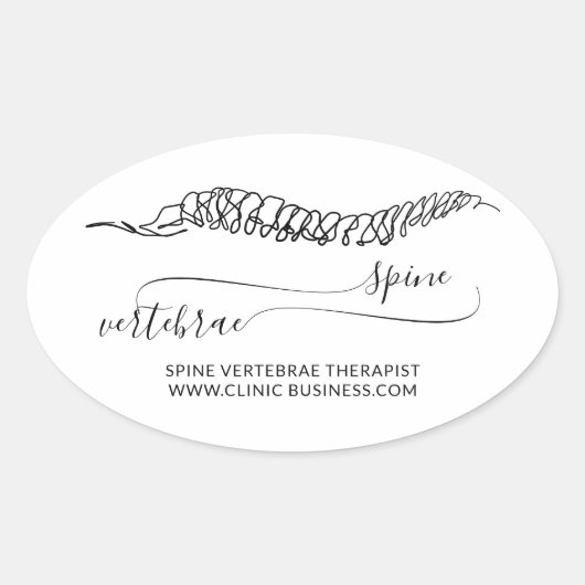 Moderne Script Orthopedisch arts Massage Ovale Sticker (Voorkant)