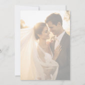 Moderne Script Overlay Foto Bruiloft Bedankkaart (Achterkant)