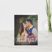 Moderne Script Overlay Huwelijksfoto Bedankkaart (Voorkant)