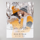 Moderne script overlay huwelijksfoto welkomstposte poster (Voorkant)