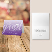 Moderne Script Paarse Afstuderen Gefeliciteerd Kaart