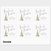 Moderne Script Parels Prosecco Bruidsfeest Bedankt Vierkante Sticker (Vel)