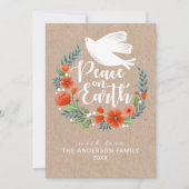 Moderne Script Peace on Earth-kerstfoto Feestdagenkaart (Voorkant)