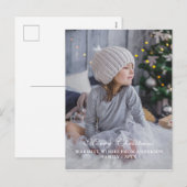 Moderne script personaliseerbare kerstfoto feestdagenkaart (Voorkant / Achterkant)