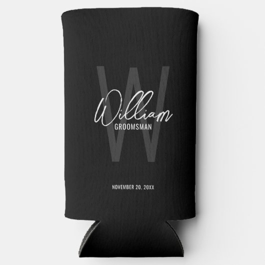 Moderne Script Persoonlijke Bruidsjonker Kan Koele Seltzer Blikjeskoeler (Voorkant)