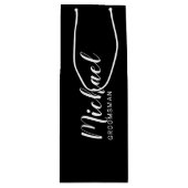 Moderne script Persoonlijke Bruidsjonker Wijn Cadeautas (Voorkant)