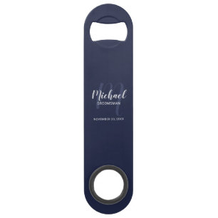 Moderne Script Persoonlijke Bruidsjonkers Speed Flessenopener