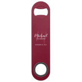 Moderne Script Persoonlijke Bruidsjonkers Speed Flessenopener (Voorkant)
