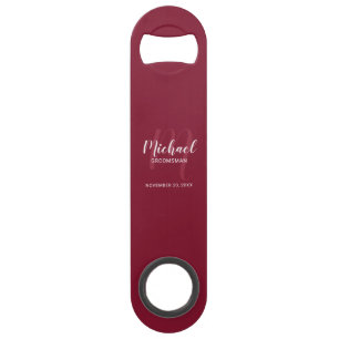 Moderne Script Persoonlijke Bruidsjonkers Speed Flessenopener