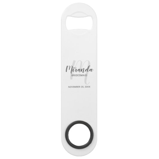 Moderne Script Persoonlijke Bruidsmeisje Speed Flessenopener (Voorkant)