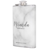 Moderne script Persoonlijke naam bruidsmeisje Heupfles (Links)