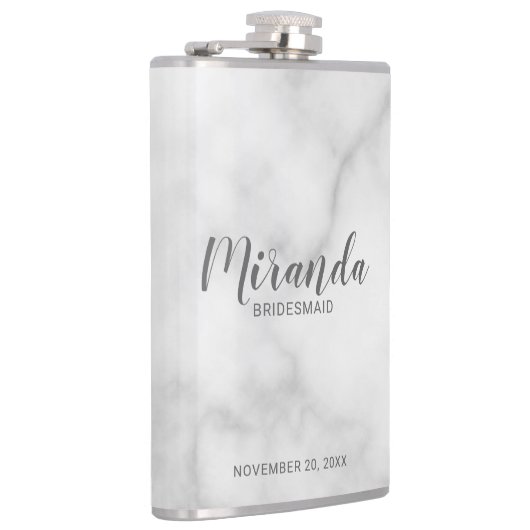 Moderne script Persoonlijke naam bruidsmeisje Heupfles (Rechts)