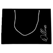 Moderne Script Persoonlijke naam Grote Gift Bag Groot Cadeauzakje (Voorkant)
