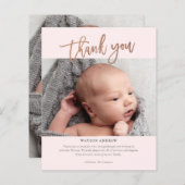 Moderne Script Photo Baby - Hartelijk dank (Voorkant / Achterkant)