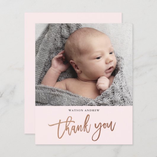 Moderne Script Photo Baby - Hartelijk dank (Voorkant / Achterkant)