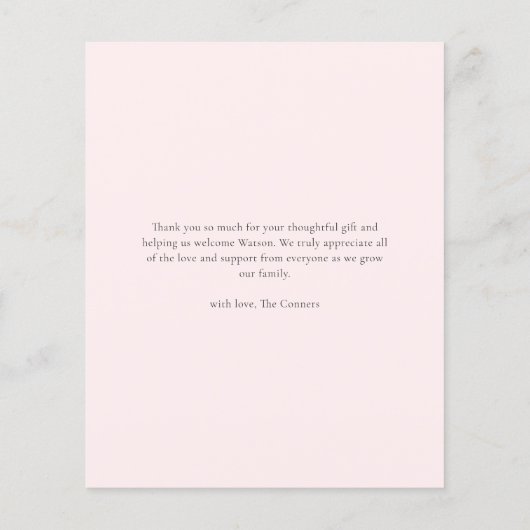 Moderne Script Photo Baby - Hartelijk dank (Achterkant)