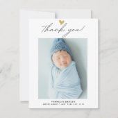 Moderne Script Photo Baby - Hartelijk dank Bedankkaart (Voorkant)