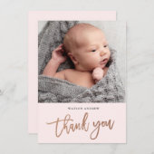 Moderne Script Photo Baby - Hartelijk dank Bedankkaart (Voorkant / Achterkant)
