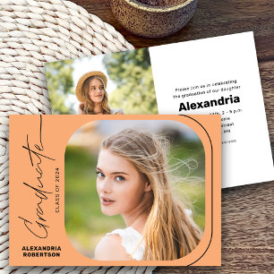 Moderne Script Photo Class van 2025 Graduation Par Kaart