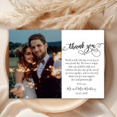 Moderne Script Photo Collage Wedding Hartelijk dan Bedankkaart