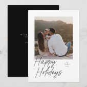 Moderne Script Photo Holiday Card Feestdagenkaart (Voorkant / Achterkant)