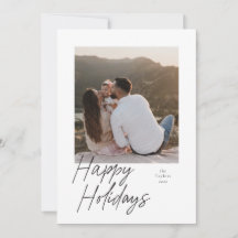 Moderne Script Photo Holiday Card