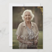 Moderne Script Photo Minimal 100th Birthday Kaart (Voorkant)