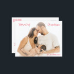 Moderne Script Photo Minimalist Kerstmis Feestdagenkaart<br><div class="desc">Modern kerstfoto briefkaart met een eenvoudig en minimaal ontwerp met "Merriest Christmas" in het rood,  boven uw favoriete afbeelding. De sjabloon bevat een verloopbedekking langs de boven- en onderkant om de tekst te helpen onderscheiden van het afbeelding en kan worden verwijderd in het ontwerpbewerkingstool.</div>