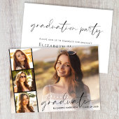 Moderne Script Photo Overlay Graduation Party Kaart